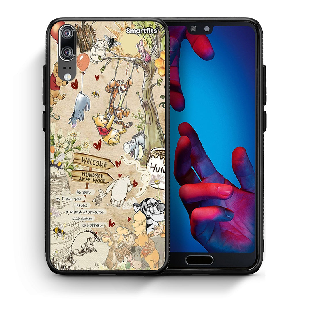 Θήκη Huawei P20 Happy Friends από τη Smartfits με σχέδιο στο πίσω μέρος και μαύρο περίβλημα | Huawei P20 Happy Friends case with colorful back and black bezels