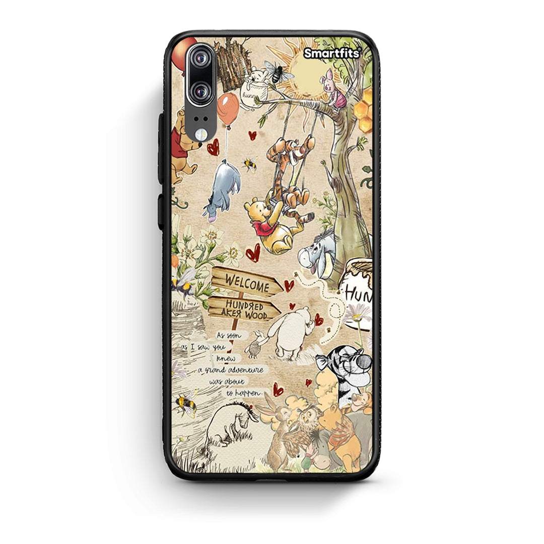 Huawei P20 Happy Friends θήκη από τη Smartfits με σχέδιο στο πίσω μέρος και μαύρο περίβλημα | Smartphone case with colorful back and black bezels by Smartfits