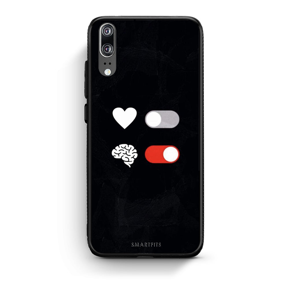 Huawei P20 Heart Vs Brain Θήκη Αγίου Βαλεντίνου από τη Smartfits με σχέδιο στο πίσω μέρος και μαύρο περίβλημα | Smartphone case with colorful back and black bezels by Smartfits