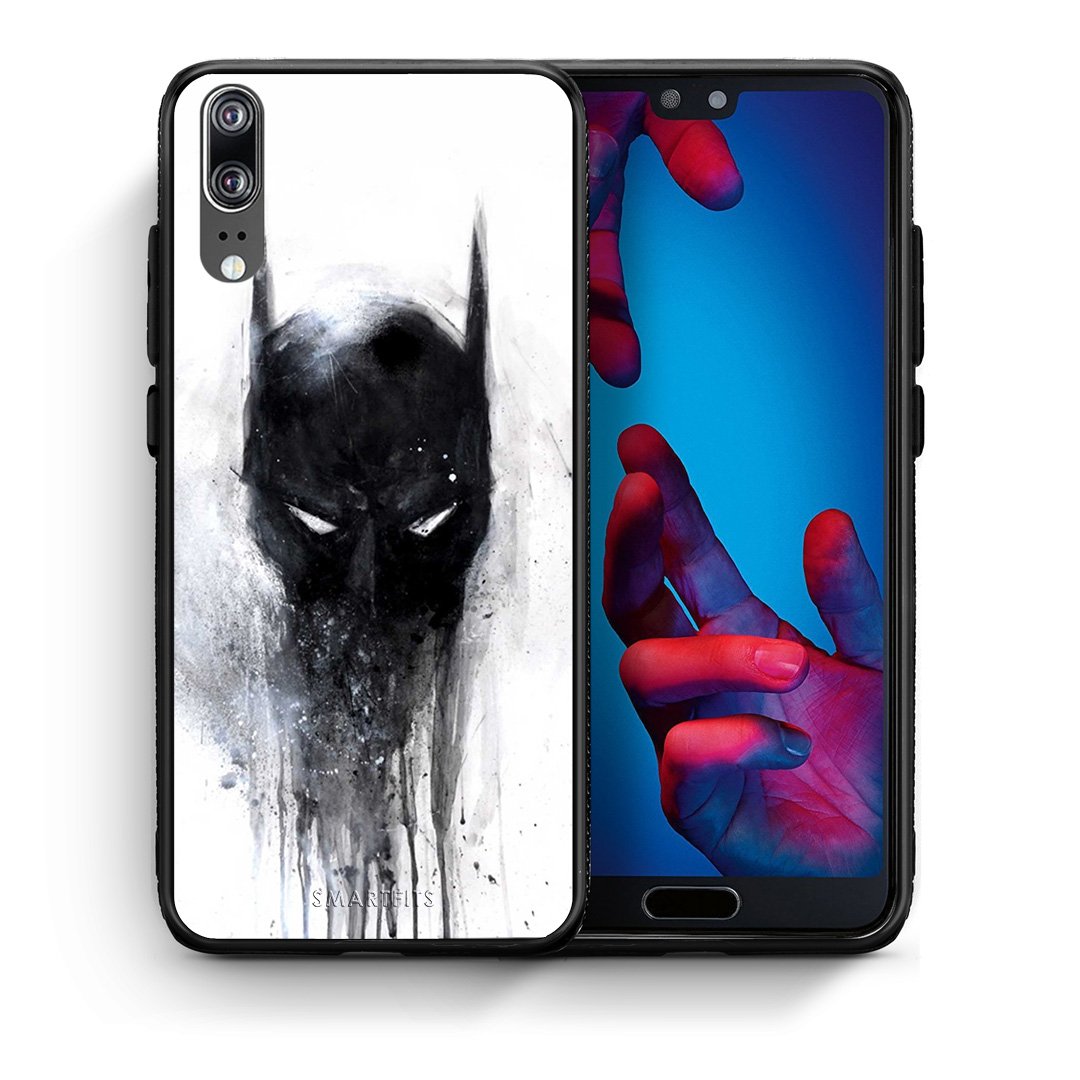 Θήκη Huawei P20 Paint Bat Hero από τη Smartfits με σχέδιο στο πίσω μέρος και μαύρο περίβλημα | Huawei P20 Paint Bat Hero case with colorful back and black bezels