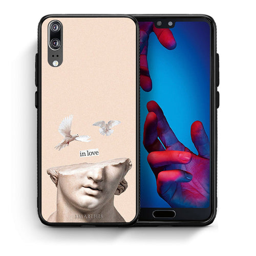 Θήκη Huawei P20 In Love από τη Smartfits με σχέδιο στο πίσω μέρος και μαύρο περίβλημα | Huawei P20 In Love case with colorful back and black bezels