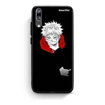 Huawei P20 Itadori Anime θήκη από τη Smartfits με σχέδιο στο πίσω μέρος και μαύρο περίβλημα | Smartphone case with colorful back and black bezels by Smartfits