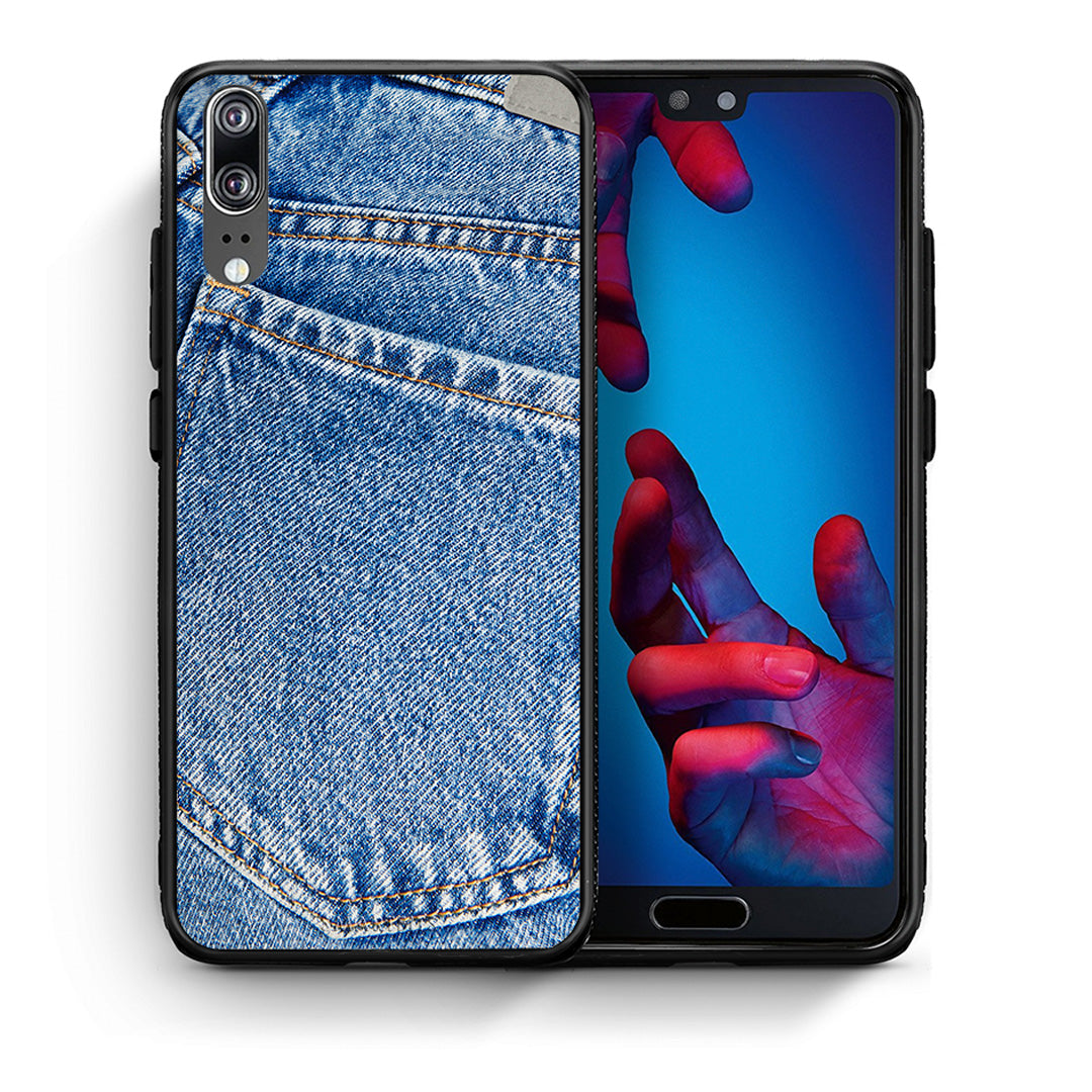Θήκη Huawei P20 Jeans Pocket από τη Smartfits με σχέδιο στο πίσω μέρος και μαύρο περίβλημα | Huawei P20 Jeans Pocket case with colorful back and black bezels