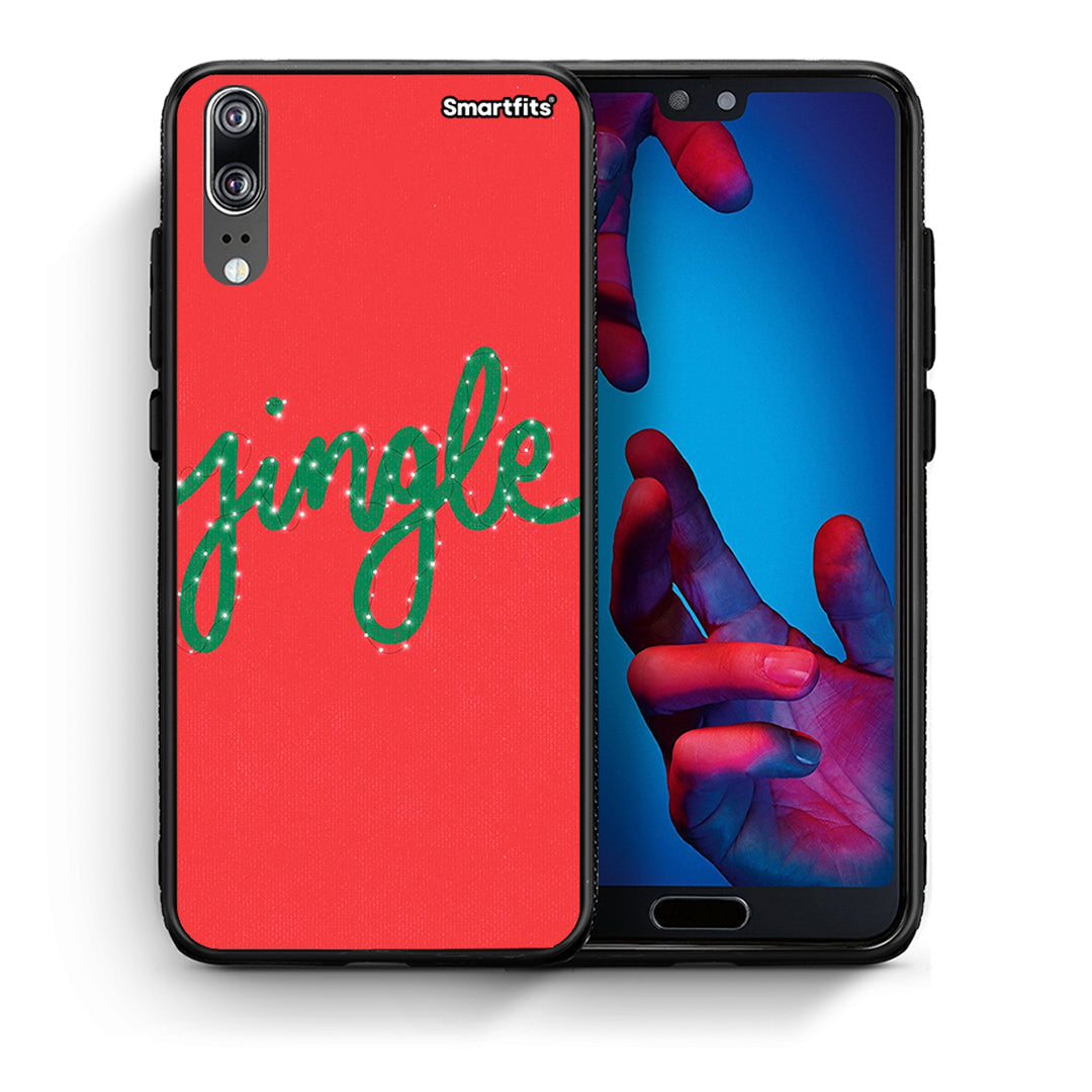 Θήκη Huawei P20 Jingle Xmas από τη Smartfits με σχέδιο στο πίσω μέρος και μαύρο περίβλημα | Huawei P20 Jingle Xmas case with colorful back and black bezels