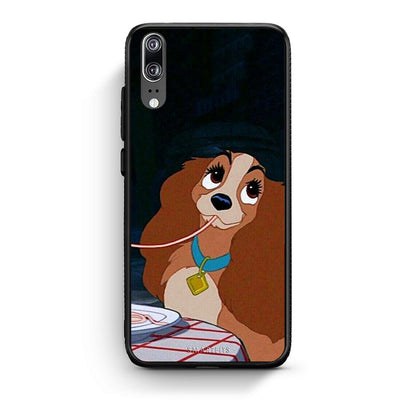 Huawei P20 Lady And Tramp 2 Θήκη Αγίου Βαλεντίνου από τη Smartfits με σχέδιο στο πίσω μέρος και μαύρο περίβλημα | Smartphone case with colorful back and black bezels by Smartfits