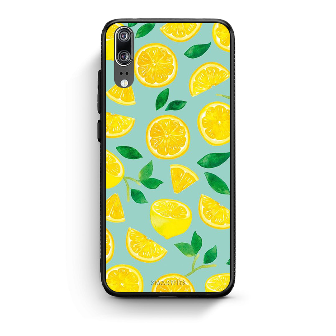 Huawei P20 Lemons θήκη από τη Smartfits με σχέδιο στο πίσω μέρος και μαύρο περίβλημα | Smartphone case with colorful back and black bezels by Smartfits