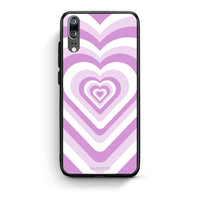 Thumbnail for Huawei P20 Lilac Hearts θήκη από τη Smartfits με σχέδιο στο πίσω μέρος και μαύρο περίβλημα | Smartphone case with colorful back and black bezels by Smartfits