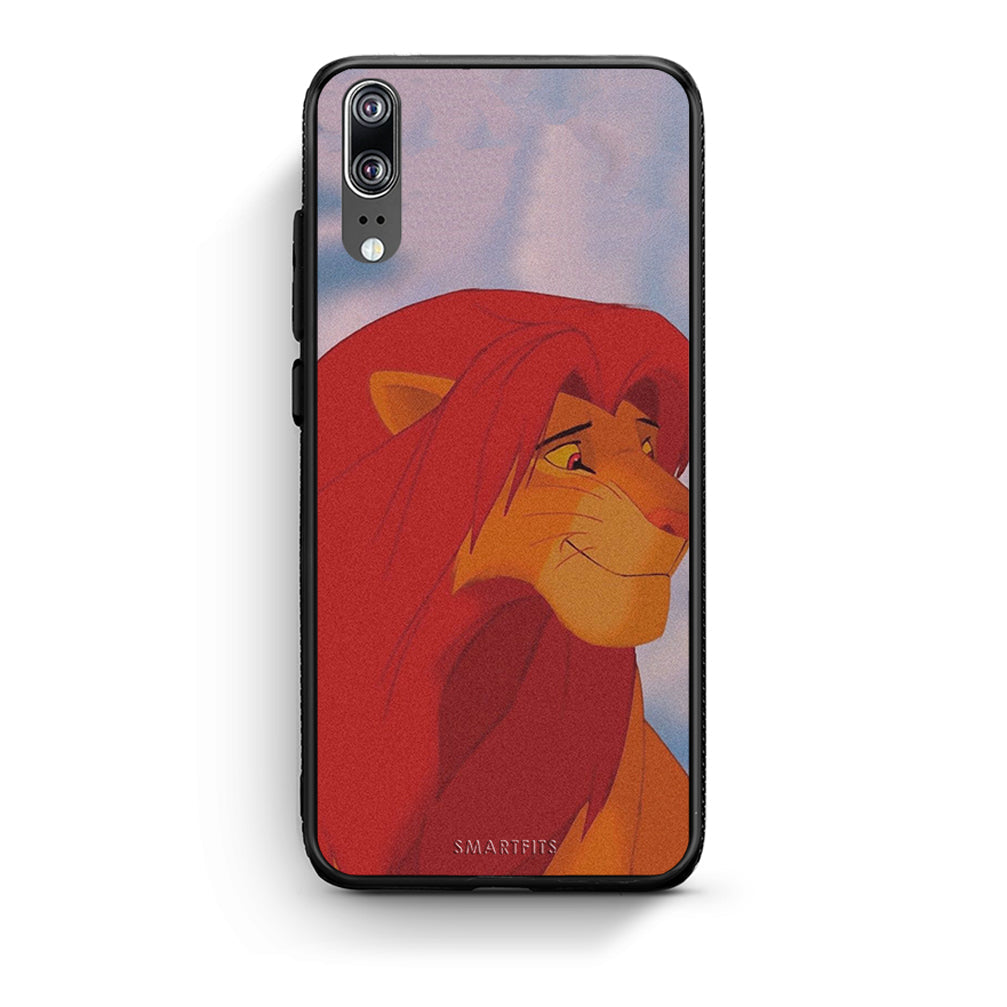 Huawei P20 Lion Love 1 Θήκη Αγίου Βαλεντίνου από τη Smartfits με σχέδιο στο πίσω μέρος και μαύρο περίβλημα | Smartphone case with colorful back and black bezels by Smartfits