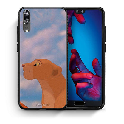 Θήκη Αγίου Βαλεντίνου Huawei P20 Lion Love 2 από τη Smartfits με σχέδιο στο πίσω μέρος και μαύρο περίβλημα | Huawei P20 Lion Love 2 case with colorful back and black bezels