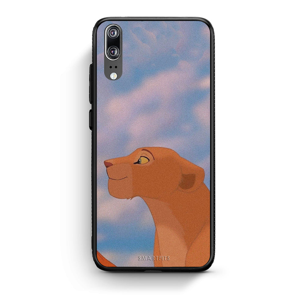 Huawei P20 Lion Love 2 Θήκη Αγίου Βαλεντίνου από τη Smartfits με σχέδιο στο πίσω μέρος και μαύρο περίβλημα | Smartphone case with colorful back and black bezels by Smartfits