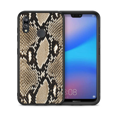 Θήκη Huawei P20 Lite Fashion Snake Animal από τη Smartfits με σχέδιο στο πίσω μέρος και μαύρο περίβλημα | Huawei P20 Lite Fashion Snake Animal case with colorful back and black bezels