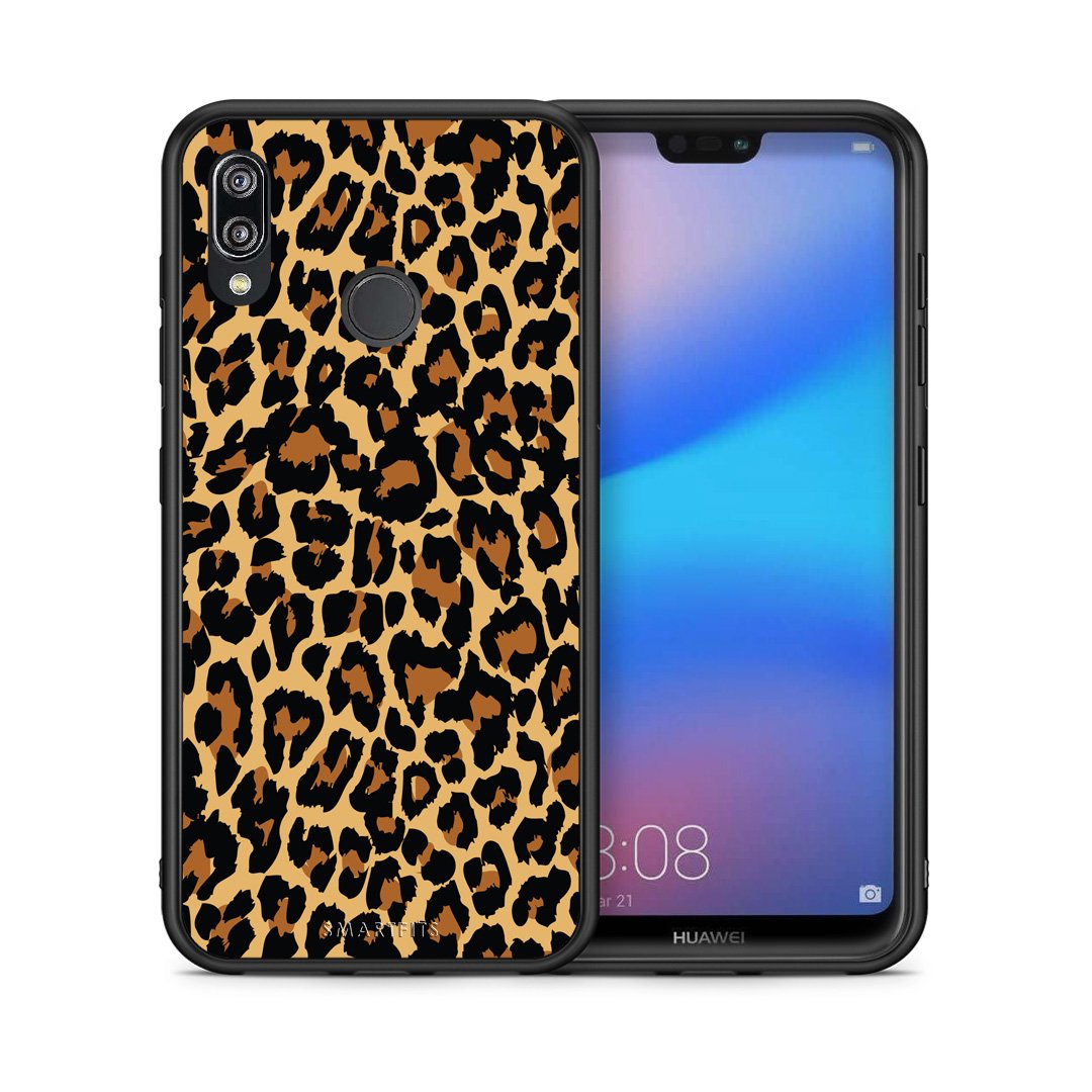 Θήκη Huawei P20 Lite Leopard Animal από τη Smartfits με σχέδιο στο πίσω μέρος και μαύρο περίβλημα | Huawei P20 Lite Leopard Animal case with colorful back and black bezels