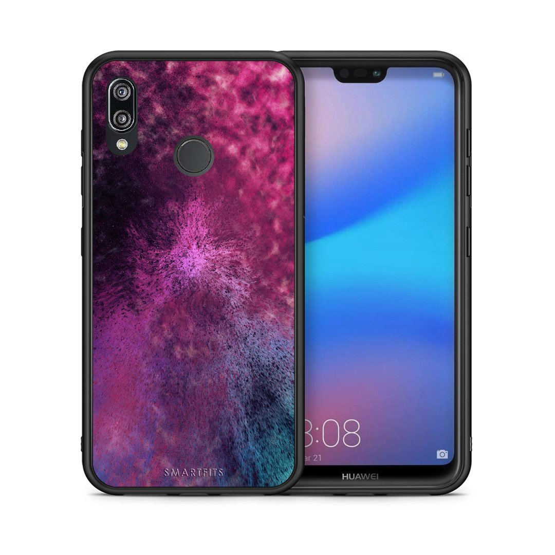 Θήκη Huawei P20 Lite Aurora Galaxy από τη Smartfits με σχέδιο στο πίσω μέρος και μαύρο περίβλημα | Huawei P20 Lite Aurora Galaxy case with colorful back and black bezels