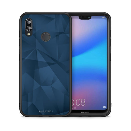 Θήκη Huawei P20 Lite Blue Abstract Geometric από τη Smartfits με σχέδιο στο πίσω μέρος και μαύρο περίβλημα | Huawei P20 Lite Blue Abstract Geometric case with colorful back and black bezels