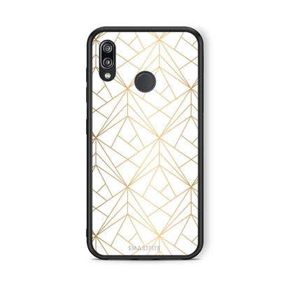 111 - Huawei P20 Lite Luxury White Geometric case, cover, bumper