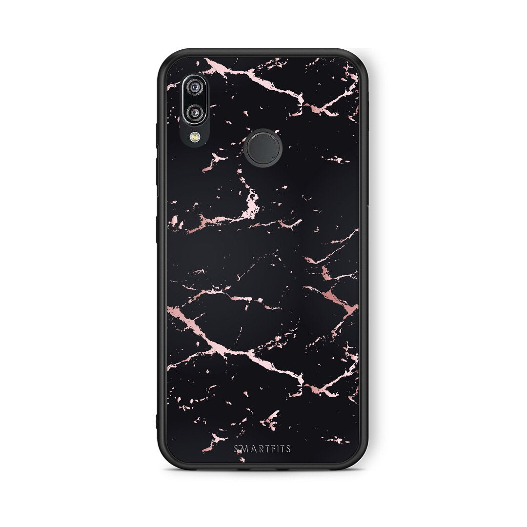 4 - Huawei P20 Lite Black Rosegold Marble case, cover, bumper