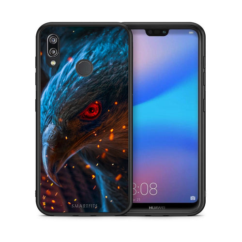 Θήκη Huawei P20 Lite Eagle PopArt από τη Smartfits με σχέδιο στο πίσω μέρος και μαύρο περίβλημα | Huawei P20 Lite Eagle PopArt case with colorful back and black bezels