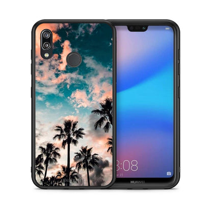 Θήκη Huawei P20 Lite Sky Summer από τη Smartfits με σχέδιο στο πίσω μέρος και μαύρο περίβλημα | Huawei P20 Lite Sky Summer case with colorful back and black bezels