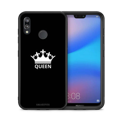 Θήκη Huawei P20 Lite Queen Valentine από τη Smartfits με σχέδιο στο πίσω μέρος και μαύρο περίβλημα | Huawei P20 Lite Queen Valentine case with colorful back and black bezels