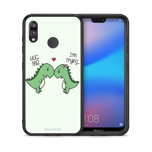 Θήκη Huawei P20 Lite Rex Valentine από τη Smartfits με σχέδιο στο πίσω μέρος και μαύρο περίβλημα | Huawei P20 Lite Rex Valentine case with colorful back and black bezels