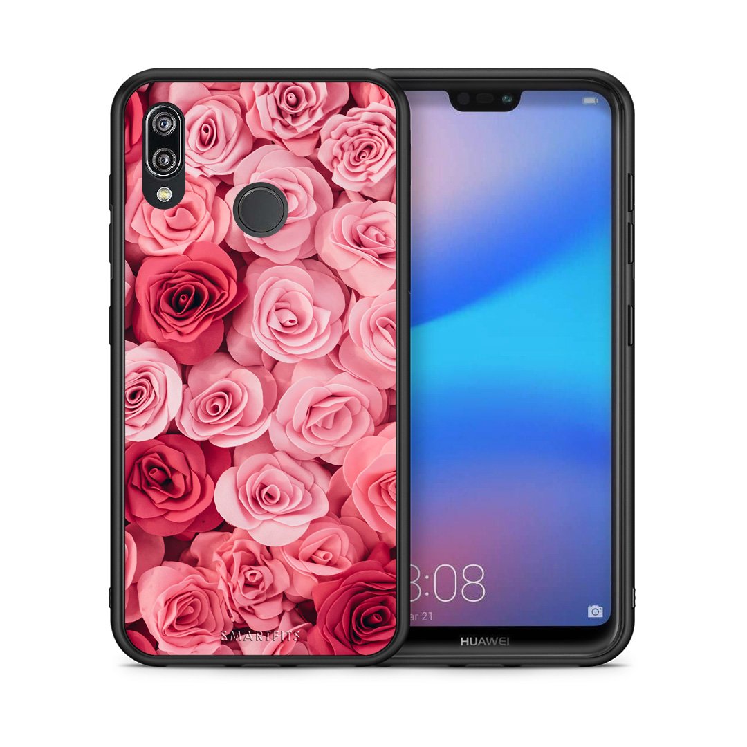 Θήκη Huawei P20 Lite RoseGarden Valentine από τη Smartfits με σχέδιο στο πίσω μέρος και μαύρο περίβλημα | Huawei P20 Lite RoseGarden Valentine case with colorful back and black bezels