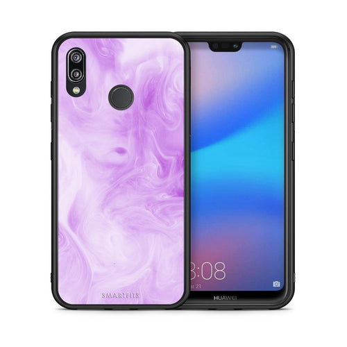 Θήκη Huawei P20 Lite Lavender Watercolor από τη Smartfits με σχέδιο στο πίσω μέρος και μαύρο περίβλημα | Huawei P20 Lite Lavender Watercolor case with colorful back and black bezels