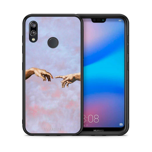 Θήκη Huawei P20 Lite Adam Hand από τη Smartfits με σχέδιο στο πίσω μέρος και μαύρο περίβλημα | Huawei P20 Lite Adam Hand case with colorful back and black bezels