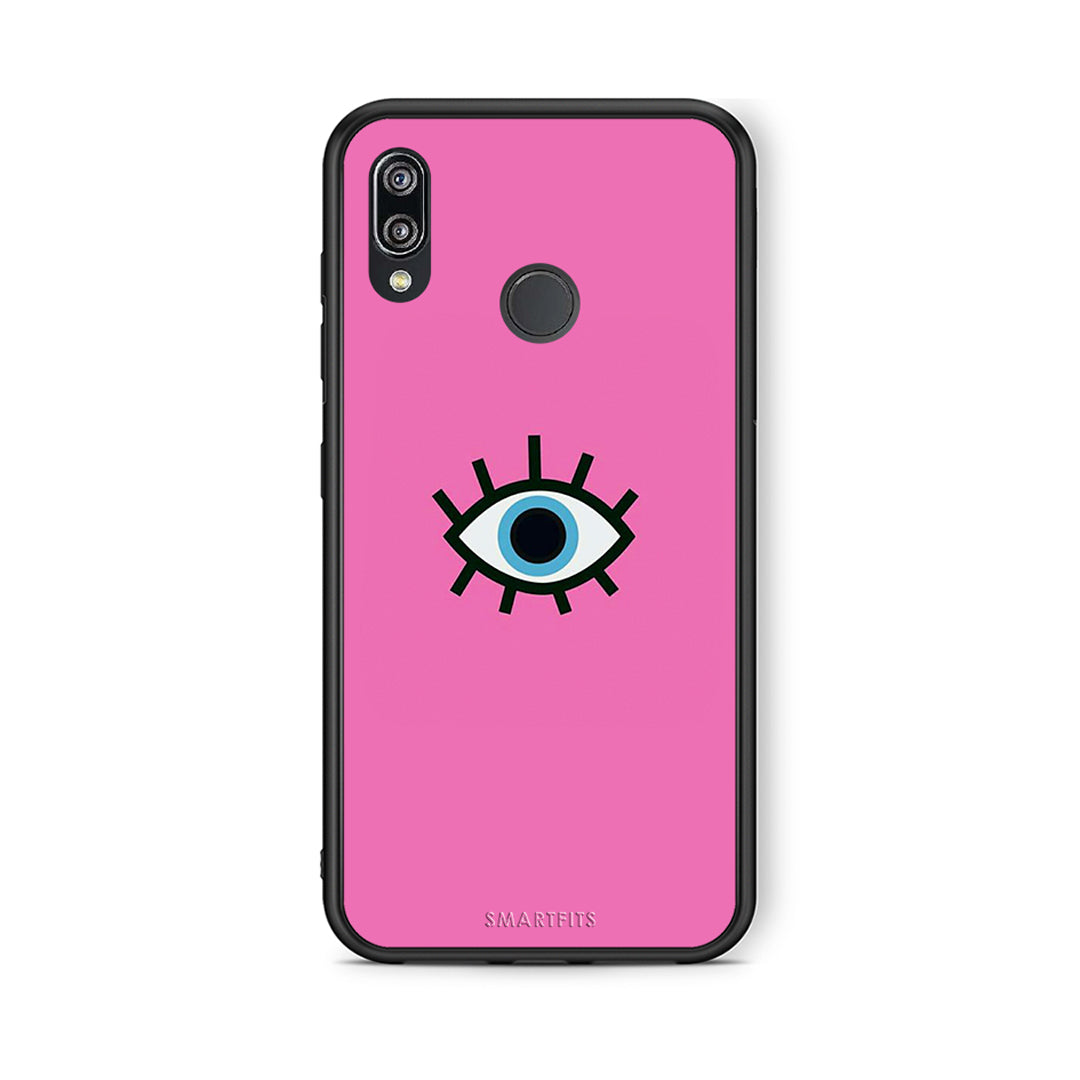 Huawei P20 Lite Blue Eye Pink θήκη από τη Smartfits με σχέδιο στο πίσω μέρος και μαύρο περίβλημα | Smartphone case with colorful back and black bezels by Smartfits