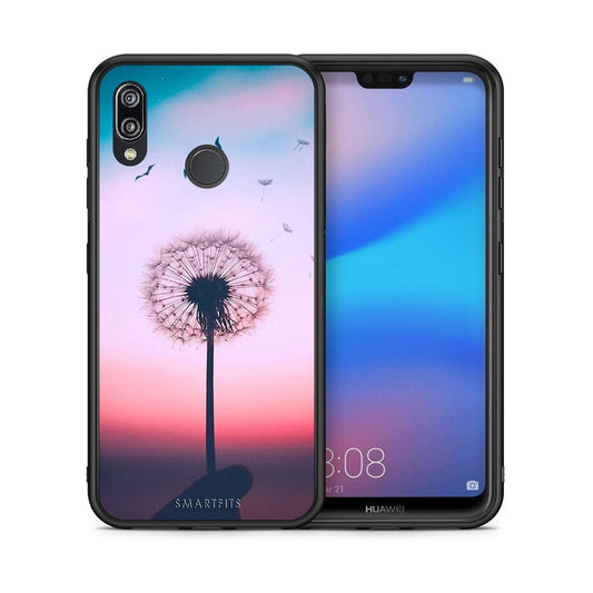 Θήκη Huawei P20 Lite Wish Boho από τη Smartfits με σχέδιο στο πίσω μέρος και μαύρο περίβλημα | Huawei P20 Lite Wish Boho case with colorful back and black bezels