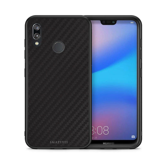 Θήκη Huawei P20 Lite Carbon Black από τη Smartfits με σχέδιο στο πίσω μέρος και μαύρο περίβλημα | Huawei P20 Lite Carbon Black case with colorful back and black bezels