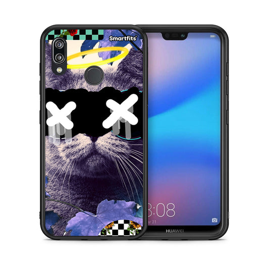 Θήκη Huawei P20 Lite Cat Collage από τη Smartfits με σχέδιο στο πίσω μέρος και μαύρο περίβλημα | Huawei P20 Lite Cat Collage case with colorful back and black bezels