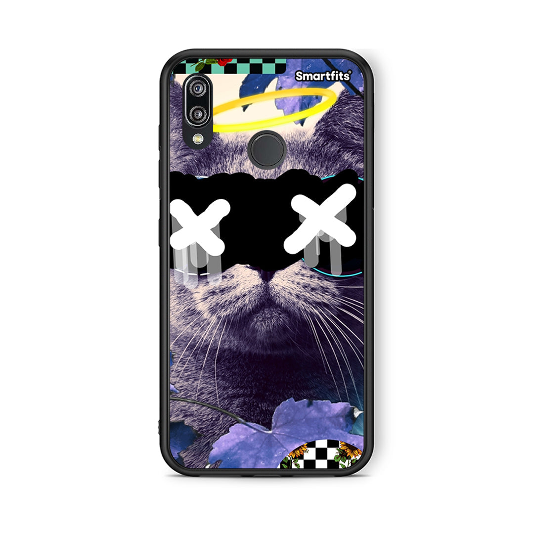 Huawei P20 Lite Cat Collage θήκη από τη Smartfits με σχέδιο στο πίσω μέρος και μαύρο περίβλημα | Smartphone case with colorful back and black bezels by Smartfits