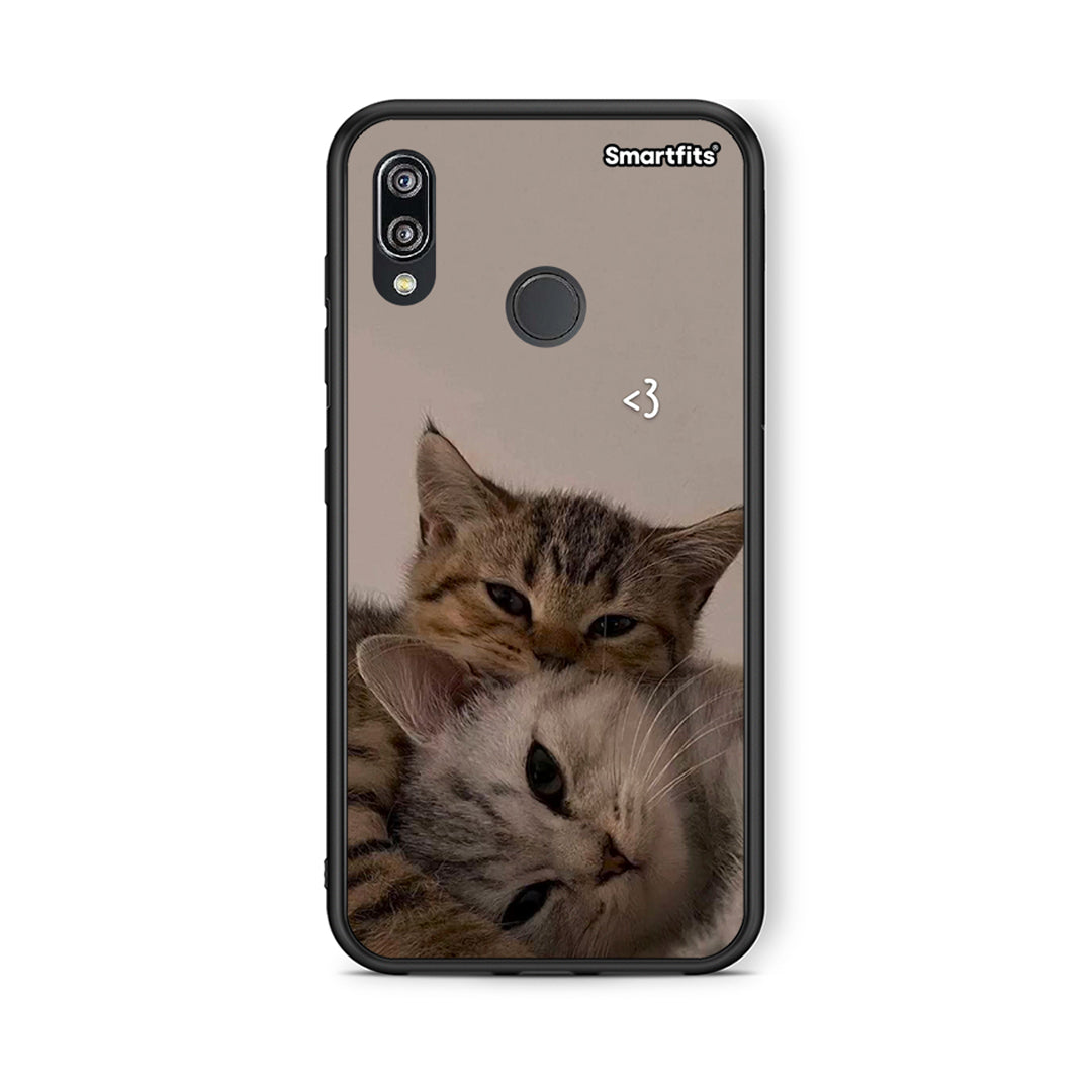 Huawei P20 Lite Cats In Love Θήκη από τη Smartfits με σχέδιο στο πίσω μέρος και μαύρο περίβλημα | Smartphone case with colorful back and black bezels by Smartfits