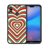 Thumbnail for Θήκη Huawei P20 Lite Christmas Hearts από τη Smartfits με σχέδιο στο πίσω μέρος και μαύρο περίβλημα | Huawei P20 Lite Christmas Hearts case with colorful back and black bezels