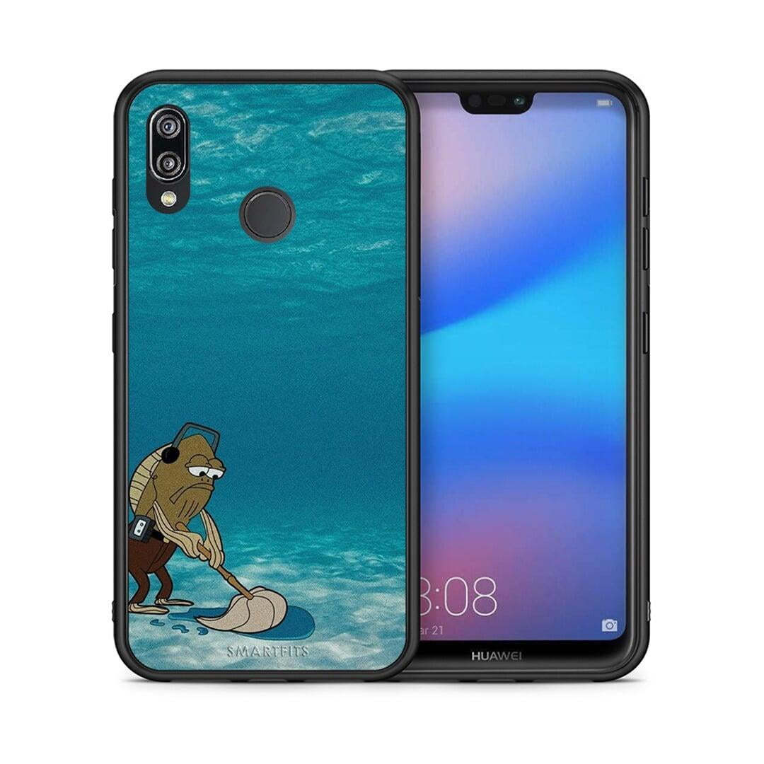 Θήκη Huawei P20 Lite Clean The Ocean από τη Smartfits με σχέδιο στο πίσω μέρος και μαύρο περίβλημα | Huawei P20 Lite Clean The Ocean case with colorful back and black bezels