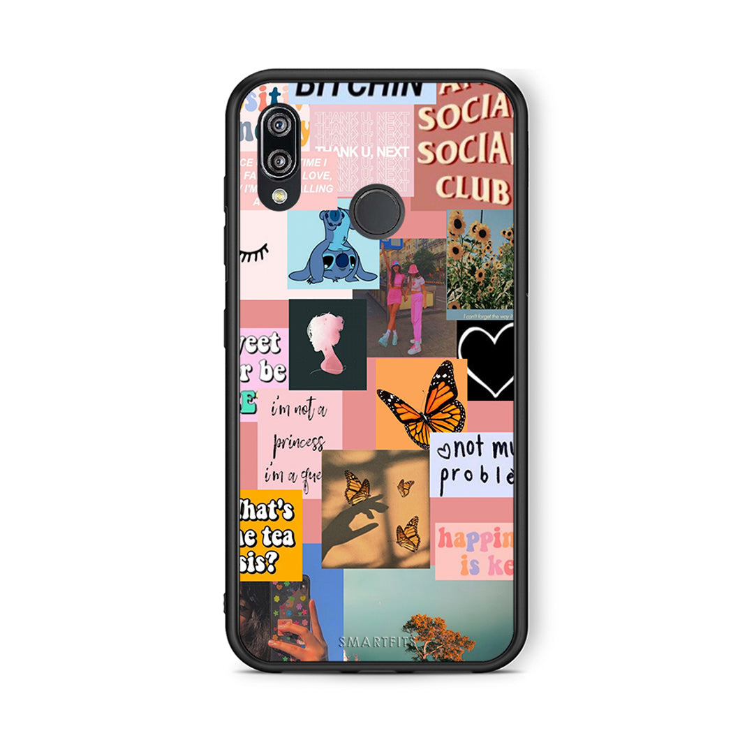 Huawei P20 Lite Collage Bitchin Θήκη Αγίου Βαλεντίνου από τη Smartfits με σχέδιο στο πίσω μέρος και μαύρο περίβλημα | Smartphone case with colorful back and black bezels by Smartfits