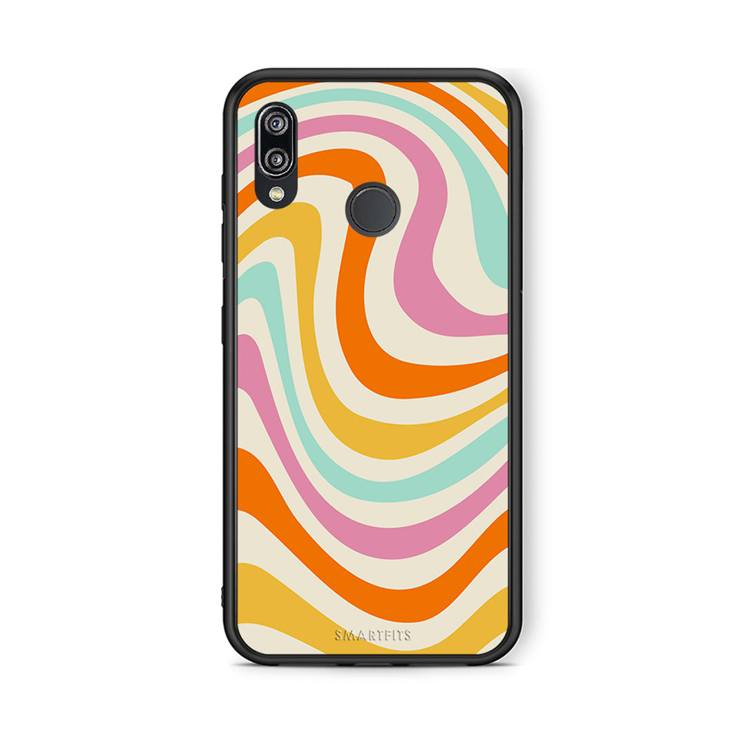 Huawei P20 Lite Colourful Waves θήκη από τη Smartfits με σχέδιο στο πίσω μέρος και μαύρο περίβλημα | Smartphone case with colorful back and black bezels by Smartfits