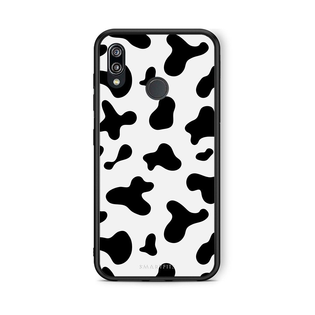 Huawei P20 Lite Cow Print θήκη από τη Smartfits με σχέδιο στο πίσω μέρος και μαύρο περίβλημα | Smartphone case with colorful back and black bezels by Smartfits