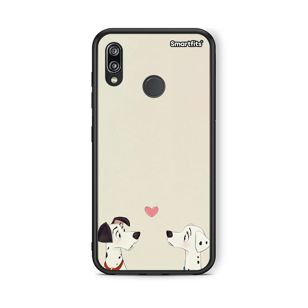 Huawei P20 Lite Dalmatians Love θήκη από τη Smartfits με σχέδιο στο πίσω μέρος και μαύρο περίβλημα | Smartphone case with colorful back and black bezels by Smartfits