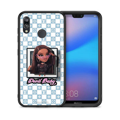 Θήκη Αγίου Βαλεντίνου Huawei P20 Lite Devil Baby από τη Smartfits με σχέδιο στο πίσω μέρος και μαύρο περίβλημα | Huawei P20 Lite Devil Baby case with colorful back and black bezels