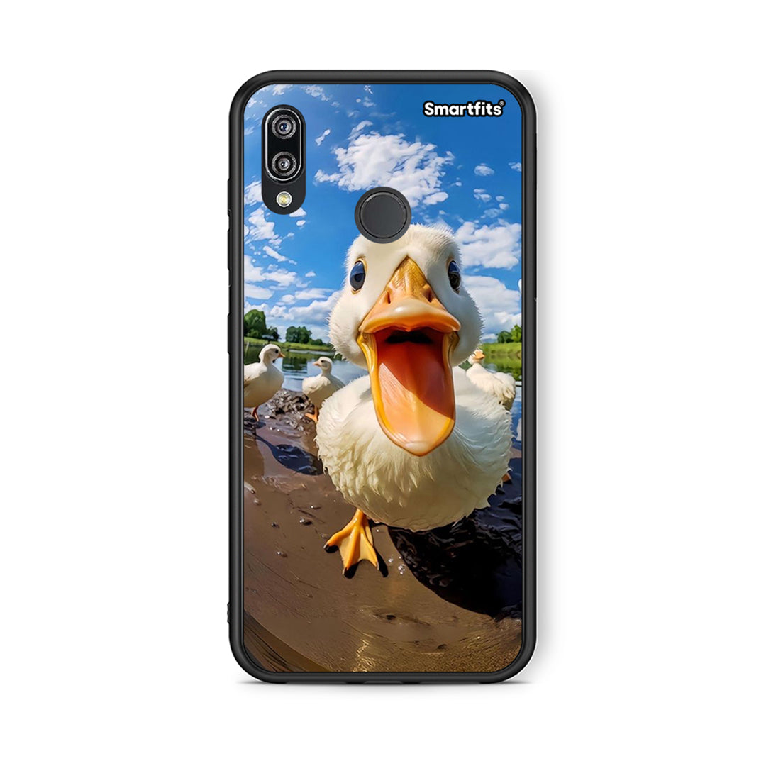 Huawei P20 Lite Duck Face θήκη από τη Smartfits με σχέδιο στο πίσω μέρος και μαύρο περίβλημα | Smartphone case with colorful back and black bezels by Smartfits