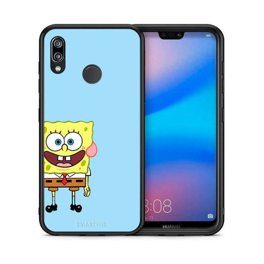 Θήκη Huawei P20 Lite Friends Bob από τη Smartfits με σχέδιο στο πίσω μέρος και μαύρο περίβλημα | Huawei P20 Lite Friends Bob case with colorful back and black bezels