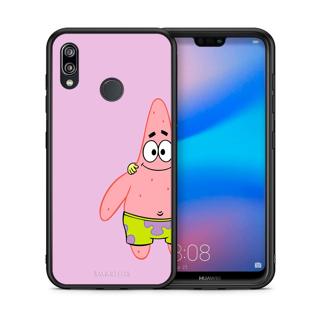 Θήκη Huawei P20 Lite  Friends Patrick από τη Smartfits με σχέδιο στο πίσω μέρος και μαύρο περίβλημα | Huawei P20 Lite  Friends Patrick case with colorful back and black bezels
