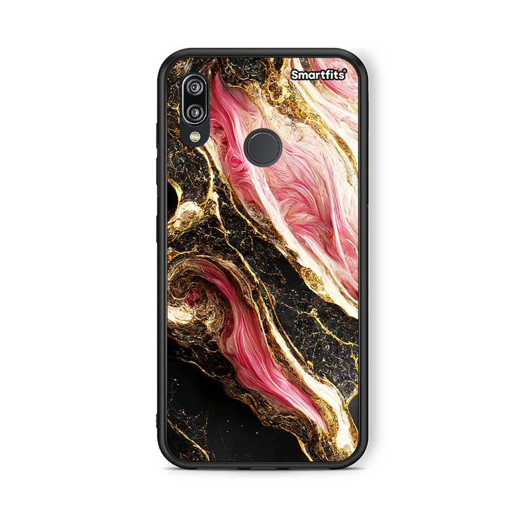 Huawei P20 Lite Glamorous Pink Marble θήκη από τη Smartfits με σχέδιο στο πίσω μέρος και μαύρο περίβλημα | Smartphone case with colorful back and black bezels by Smartfits
