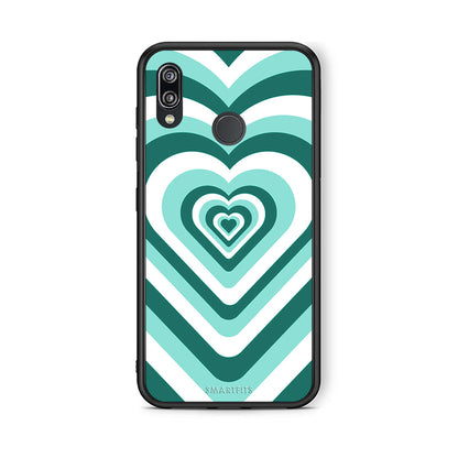 Huawei P20 Lite Green Hearts θήκη από τη Smartfits με σχέδιο στο πίσω μέρος και μαύρο περίβλημα | Smartphone case with colorful back and black bezels by Smartfits