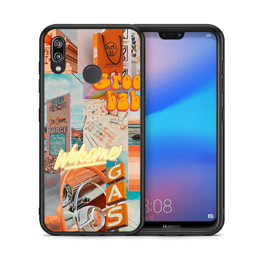 Θήκη Αγίου Βαλεντίνου Huawei P20 Lite Groovy Babe από τη Smartfits με σχέδιο στο πίσω μέρος και μαύρο περίβλημα | Huawei P20 Lite Groovy Babe case with colorful back and black bezels
