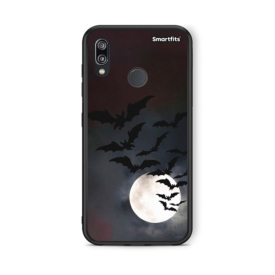 Huawei P20 Lite Halloween Bat Night Θήκη από τη Smartfits με σχέδιο στο πίσω μέρος και μαύρο περίβλημα | Smartphone case with colorful back and black bezels by Smartfits