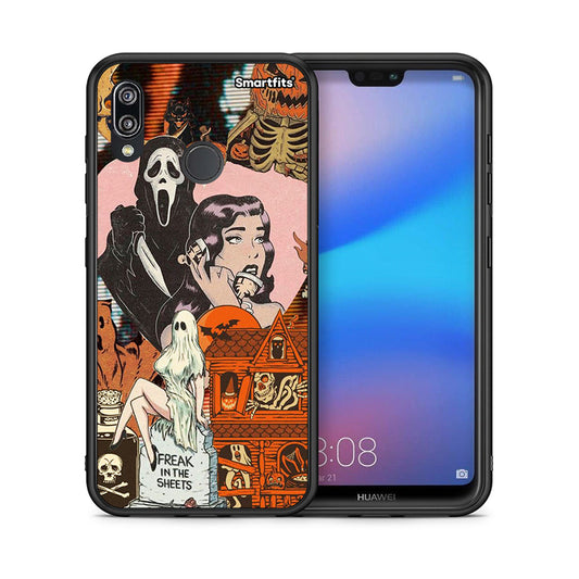 Θήκη Huawei P20 Lite Halloween Collage από τη Smartfits με σχέδιο στο πίσω μέρος και μαύρο περίβλημα | Huawei P20 Lite Halloween Collage case with colorful back and black bezels