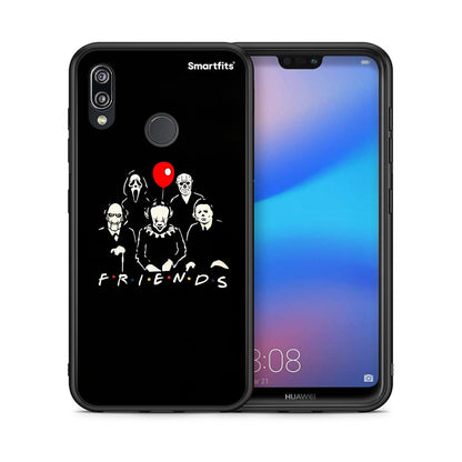 Θήκη Huawei P20 Lite Halloween Friends από τη Smartfits με σχέδιο στο πίσω μέρος και μαύρο περίβλημα | Huawei P20 Lite Halloween Friends case with colorful back and black bezels