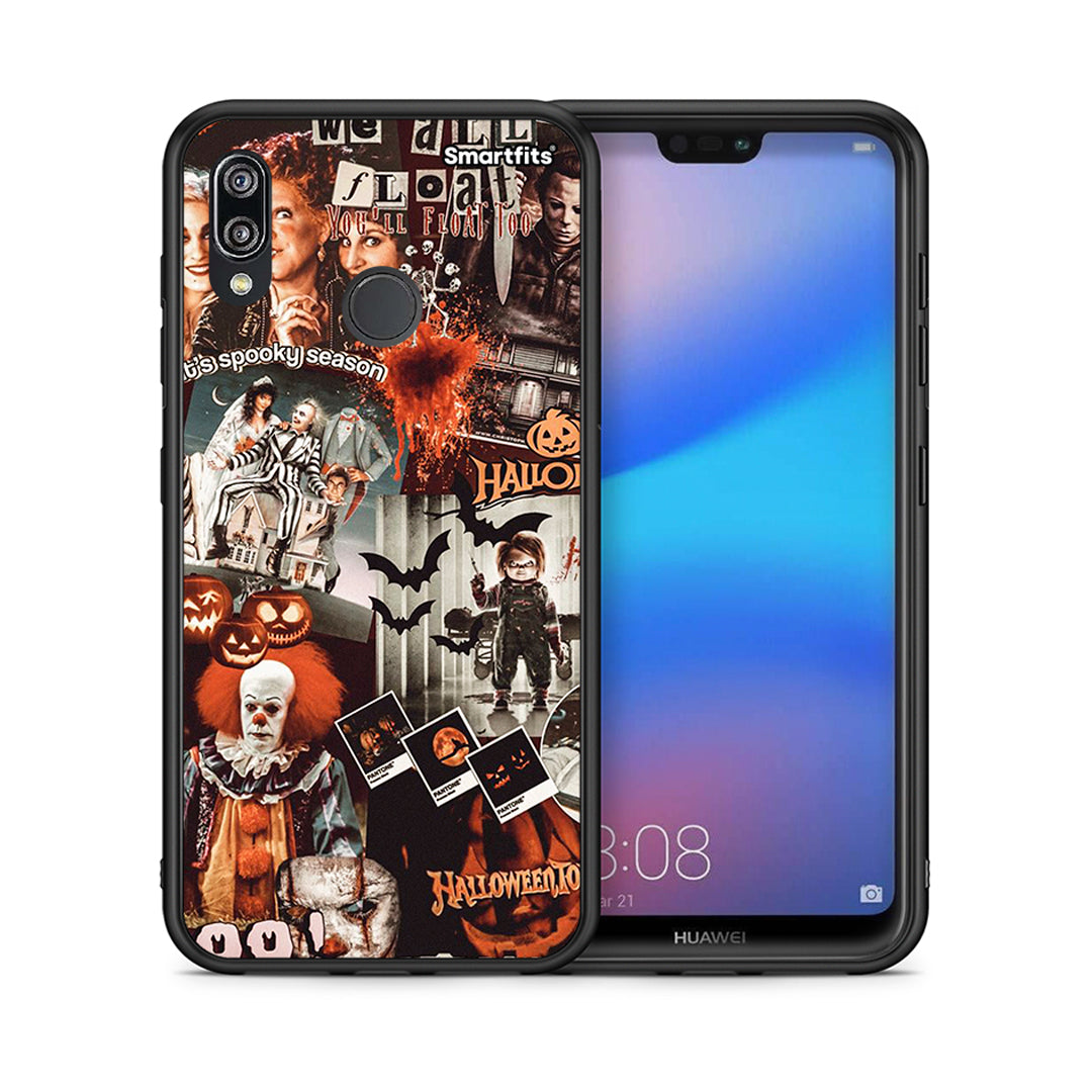 Θήκη Huawei P20 Lite Halloween Spooky Season από τη Smartfits με σχέδιο στο πίσω μέρος και μαύρο περίβλημα | Huawei P20 Lite Halloween Spooky Season case with colorful back and black bezels